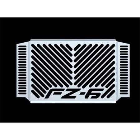 ZIEGER Kühlerabdeckung kompatibel mit Yamaha FZ 6 / Fazer BJ 2004-06 Design Logo silber