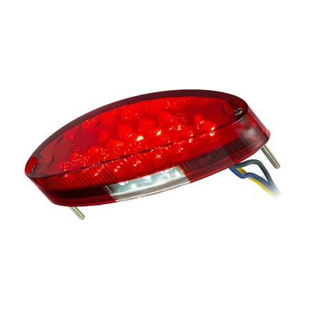 Universal Motorrad LED Mini Rücklicht NUMBER1, rotes Glas, mit Nummernschildbeleuchtung