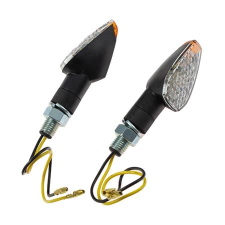 LED-Blinker PEAK 22mm schwarz klar E-geprüft Paar M10