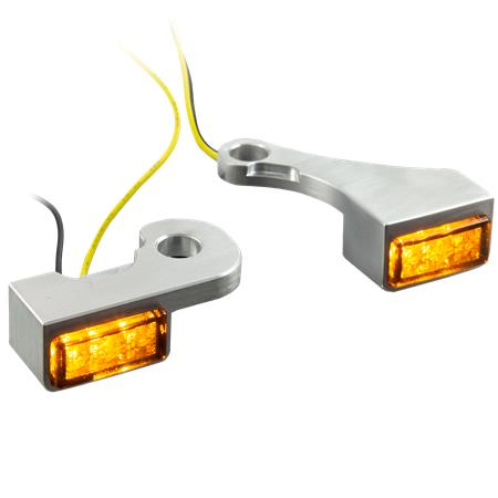 LED Armaturenblinker kompatibel mit Harley Davidson Softail Typ 3 silber
