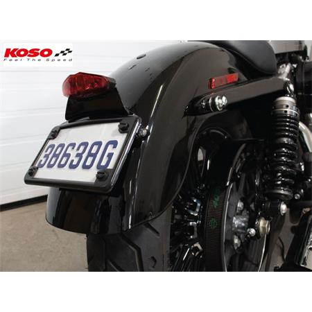 KOSO Universal Motorrad LED Blinker NANO mit Rück- und Bremsbeleuchtung schwarz matt E-geprüft Paar