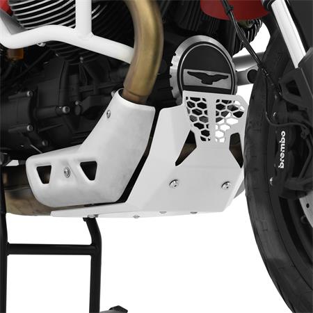 ZIEGER Motorschutz kompatibel mit Moto Guzzi V85 TT weiß
