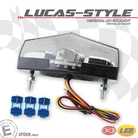 LED - Rücklicht "Lucas - Style" mit Kennzeichenbeleuchtung getönt