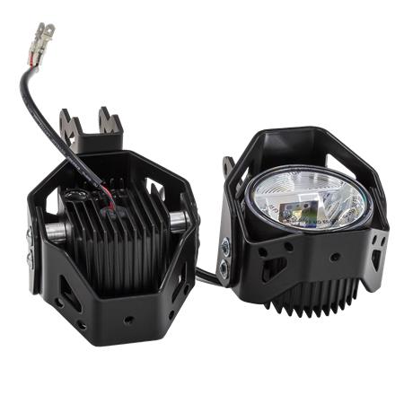 LED Zusatzscheinwerfer inkl. Halteset für Nebel (Paar) mit Gehäuse für kompatibel mit Suzuki V-Strom 800 DE schwarz