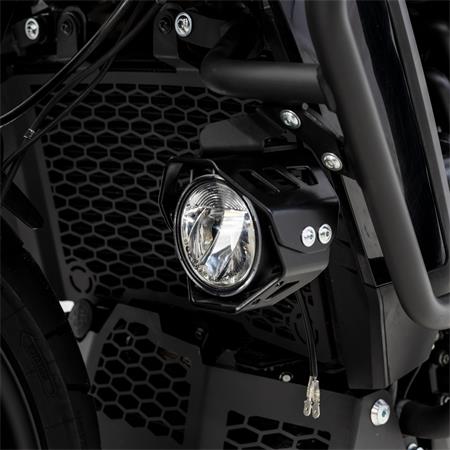 LED Zusatzscheinwerfer inkl. Halteset für Nebel (Paar) mit Gehäuse für kompatibel mit Harley Davidson Pan America schwarz