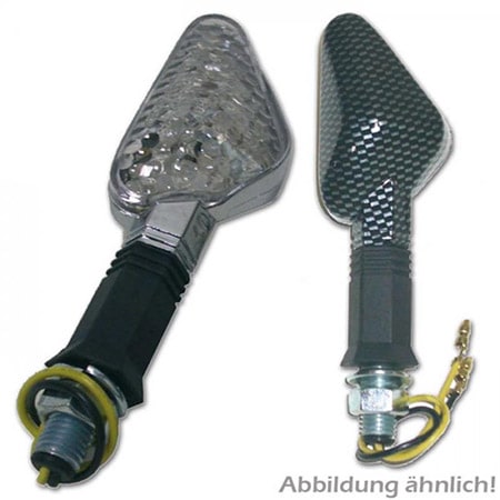 LED-Blinker Trento carbon lang flexibler Gummiarm E-geprüft