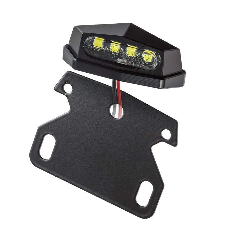 LED Kennzeichenbeleuchtung für Kennzeichenhalter (Gestrahlt/schwarz  seidenmatt)