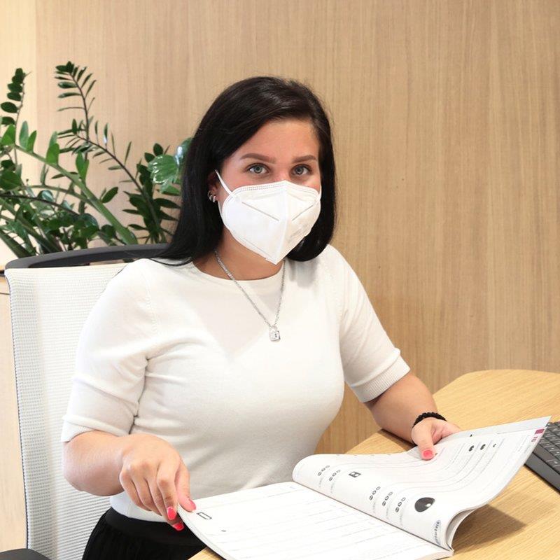 FFP2 Atemschutzmaske zertifiziert nach FFP2-Norm (gefaltet, Modell JFM02)