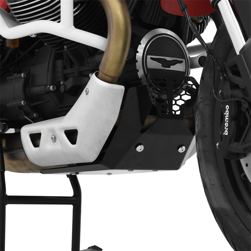 ZIEGER Motorschutz kompatibel mit Moto Guzzi V85 TT schwarz
